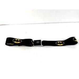 Batman Seatbelt Belt DC Comics Black & Yellow Bat Man Seat Belt Mens Buckle Down
